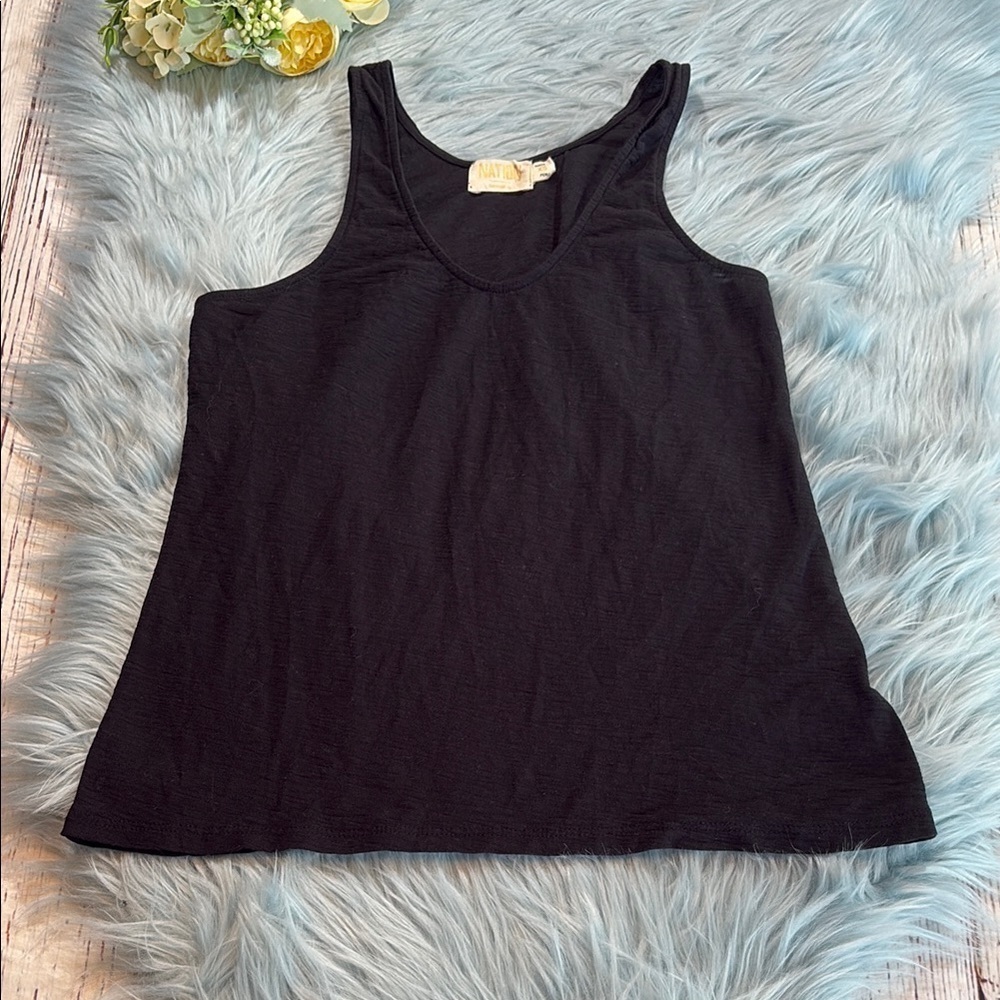 Nation LTD Scoop Neck Black Tank sz XS